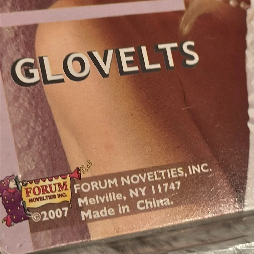 Forum Novelties Long Satin Beaded Glovelets White Lace Pearl Sequin 60605 NEW